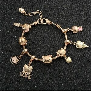 Hello Kitty Gold Plated Charm Bracelet NEW